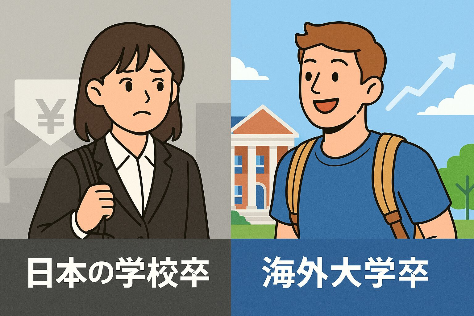 海外大学卒の給料は高い?日本の高卒・専門卒・大学卒と年収を徹底比較!【学費が安い海外大学も紹介】 1 海外大学卒の給料は高い?日本の高卒・専門卒・大学卒と年収を徹底比較!【学費が安い海外大学も紹介】